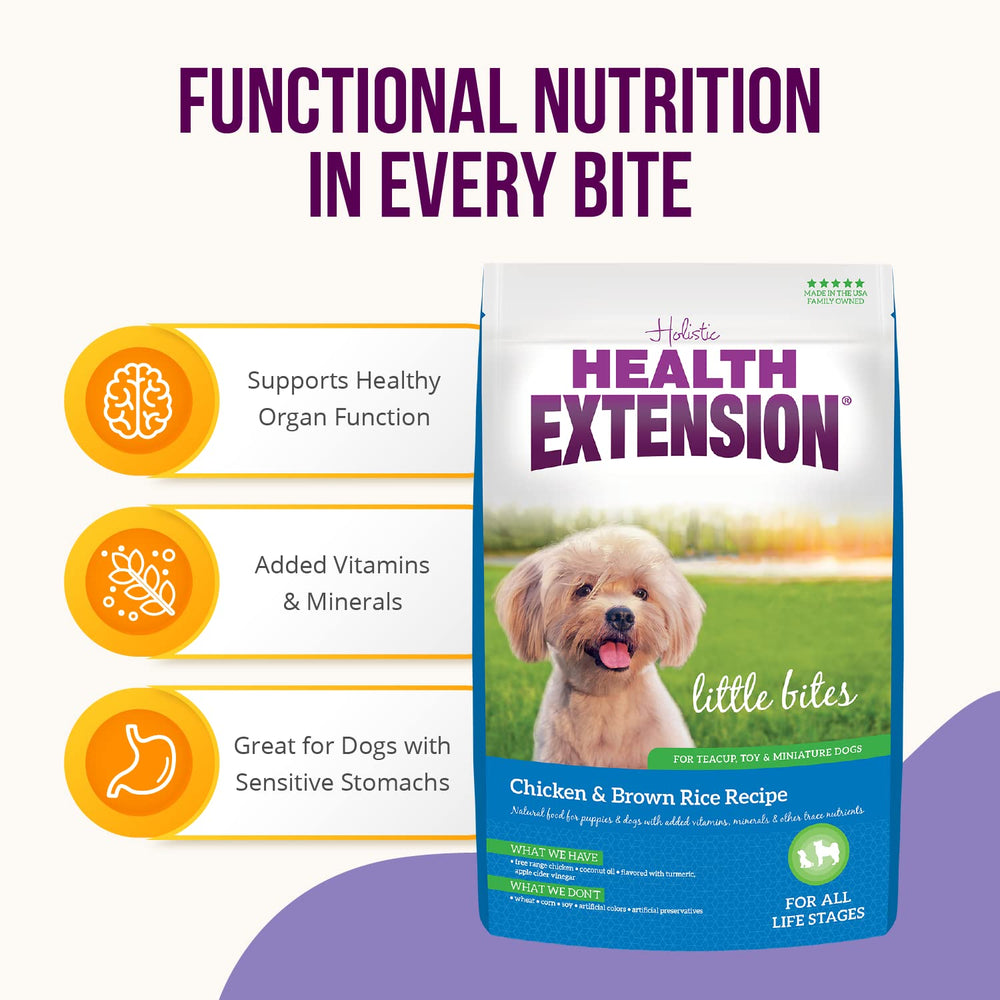 Little Bites Chicken & Brown Rice Dry Dog Food (30 lb / 13.6 Kg) - Natural with Probiotics and Superfoods for Teacup, Toy & Small Breeds