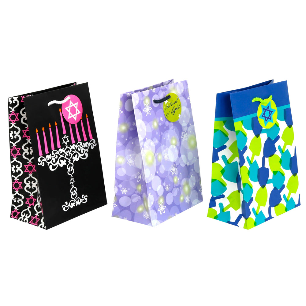 Iconikal Hanukkah Gift Bag Set, 10 Medium Bags, 10 Shee