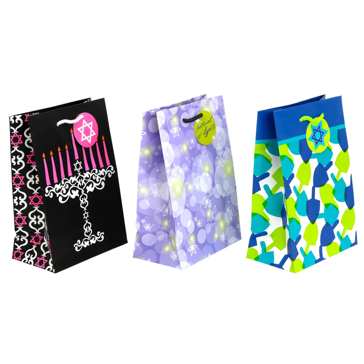 Iconikal Hanukkah Gift Bag Set, 10 Medium Bags, 10 Shee
