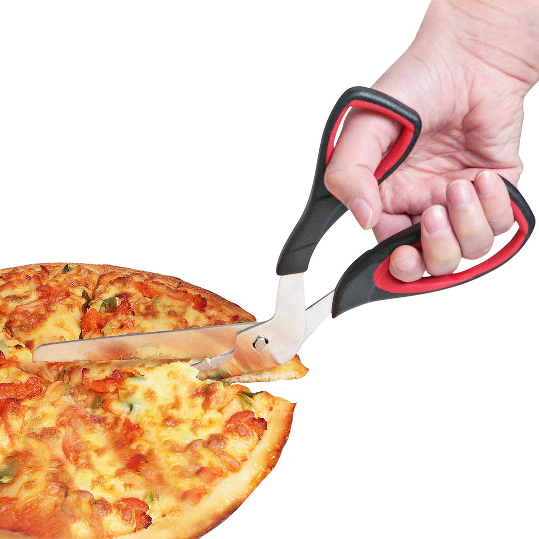 Pizza Scissors, Pizza Cutter with Ultra Sharp Detachable Blade and Ergonomic Soft Grip, 10.3Inch, Black&amp;Red