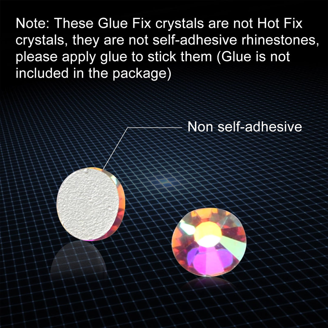 Jollin 288pcs Glue Fix Crystal Flatback Rhinestones Gla