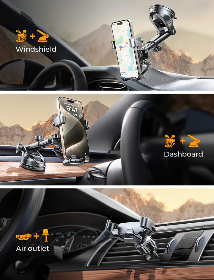 AINOPE Phone Mount for Car 2024 Upgrade 3-1 Gravity Car Phone Holder Mount for Car Dashboard Windshield Air Vent Cell Phone Holder Car for iPhone 15 Pro Max 14 13 12 & All Phones