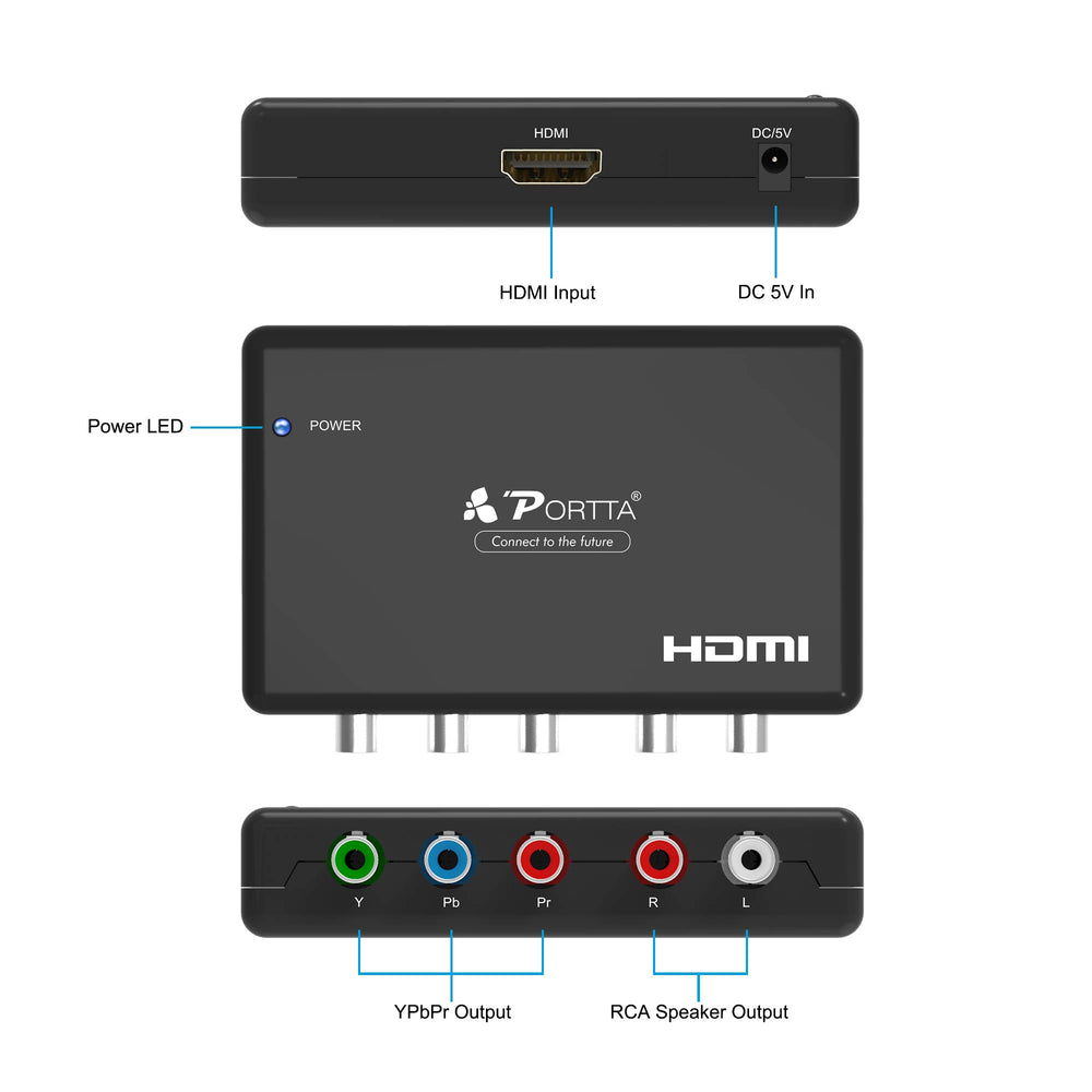 Portta HDMI to Component Converter, HDMI to YPbPr Adapt