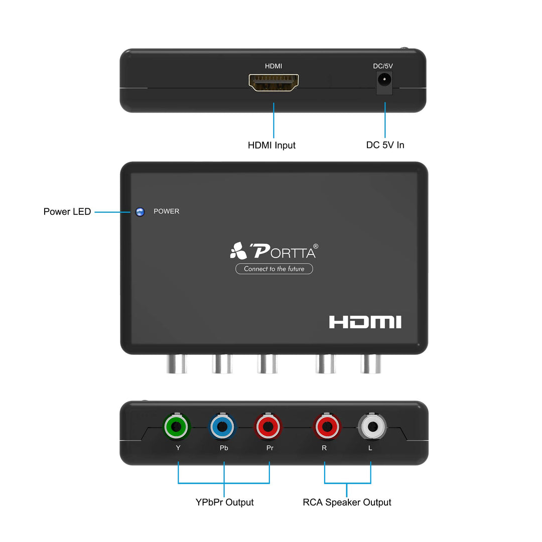 Portta HDMI to Component Converter, HDMI to YPbPr Adapt