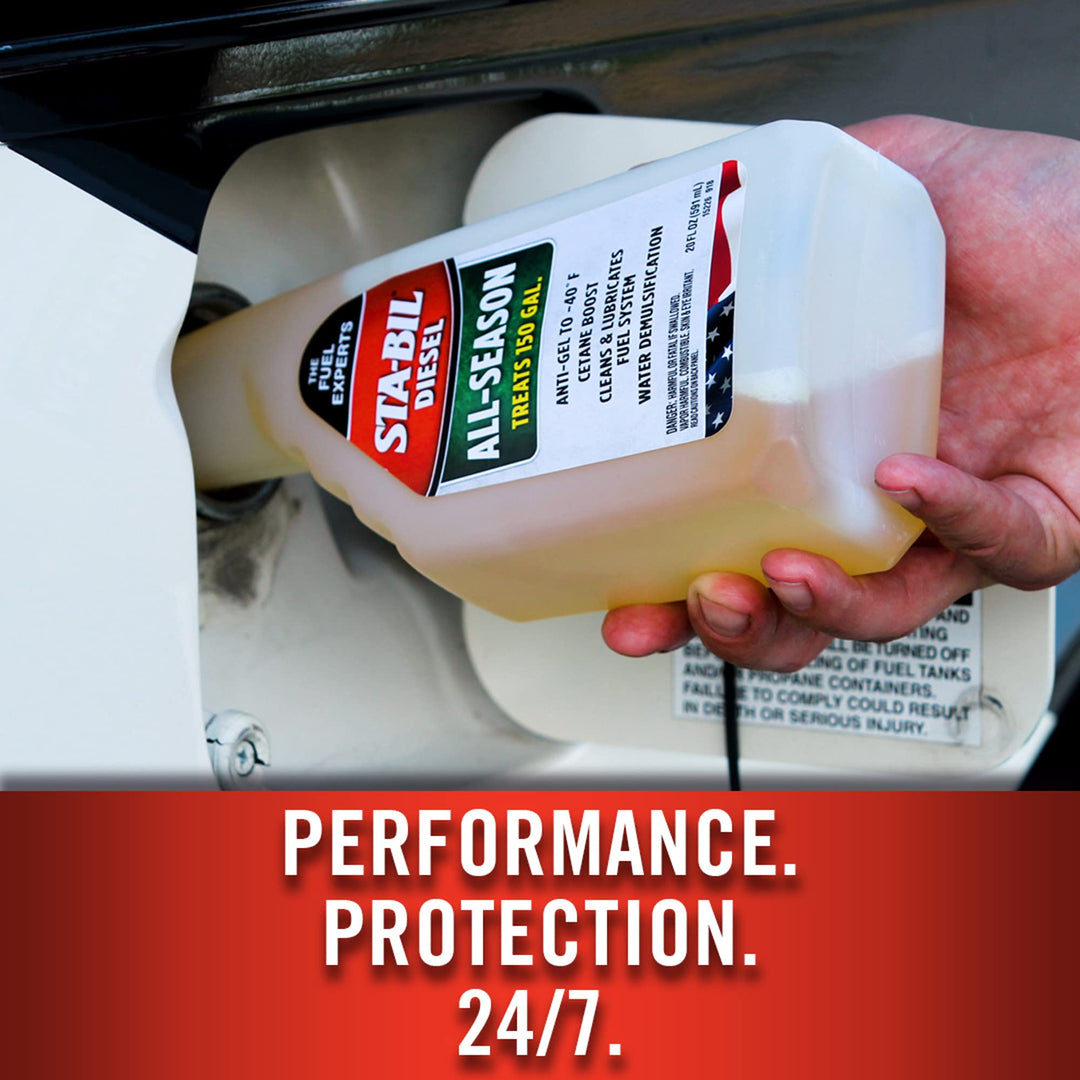 Diesel All-Season - Anti-Gel - Cetane Boost - Cleans And Lubricates Fuel System - Water Demulsification - Treats 150 Gallons -Effective In All Diesel And Bio-Diesel, 20 fl. oz. (15226) , Orange