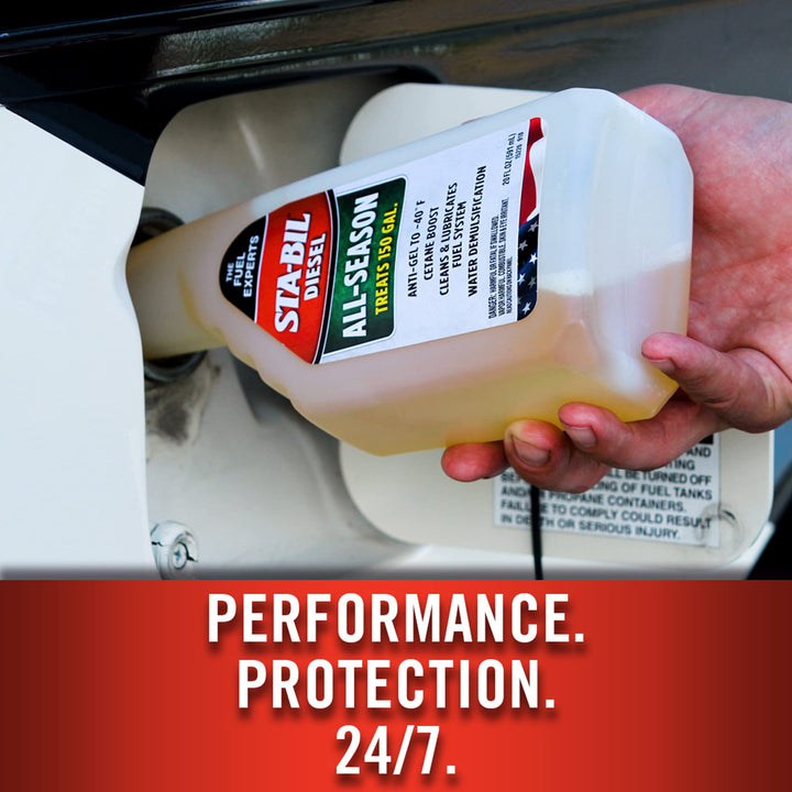 Diesel All-Season - Anti-Gel - Cetane Boost - Cleans And Lubricates Fuel System - Water Demulsification - Treats 150 Gallons -Effective In All Diesel And Bio-Diesel, 20 fl. oz. (15226) , Orange