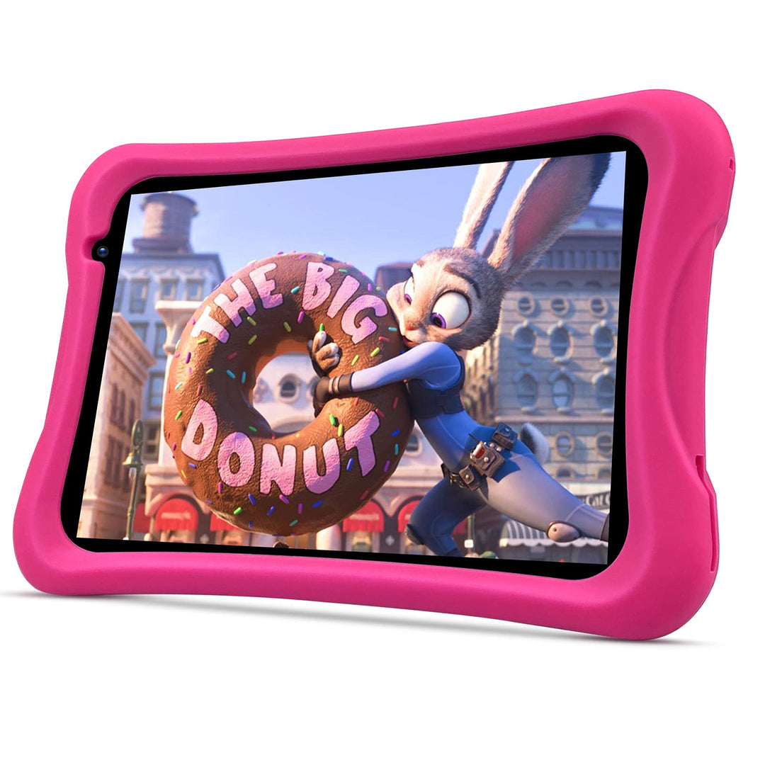 8 inch Kids Tablet, Quad Core Android Tablet, 64GB, WiFi, Bluetooth, Dual Camera, Educationl, Games,Parental Control, Kids Software with Kids-Tablet Case(Blue)