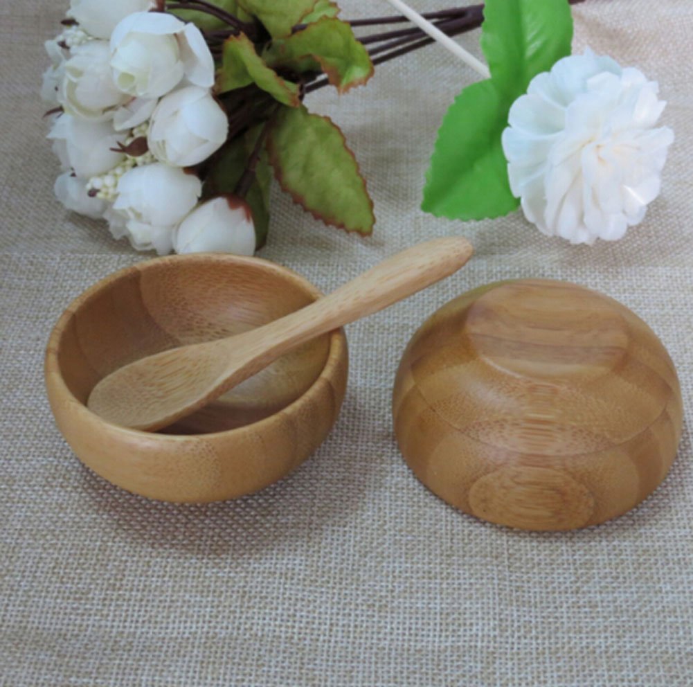 TOPWEL Facial Skin Care Bamboo Mask Mixing Bowl Stick K