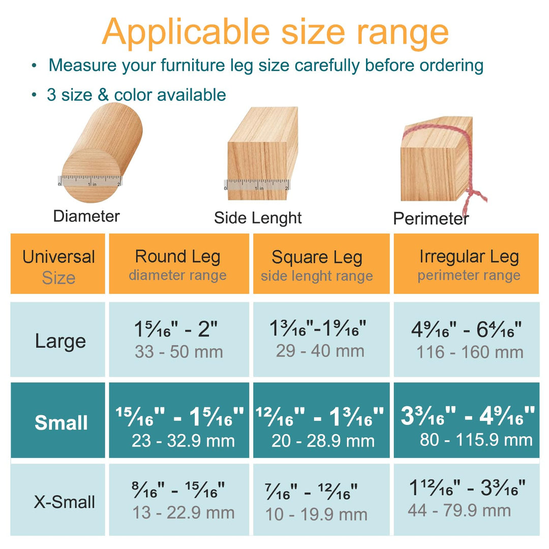 32pcs Chair Leg Floor Protectors,Bar stools Leg Protectors Caps,Dining Room Table Chair Leg Protectors for Hardwood Floors, Chair Leg Covers Silicone Felt Furniture Pads (Small fit: 0.9&#39;&#39; - 1.29&#39;&#39;)