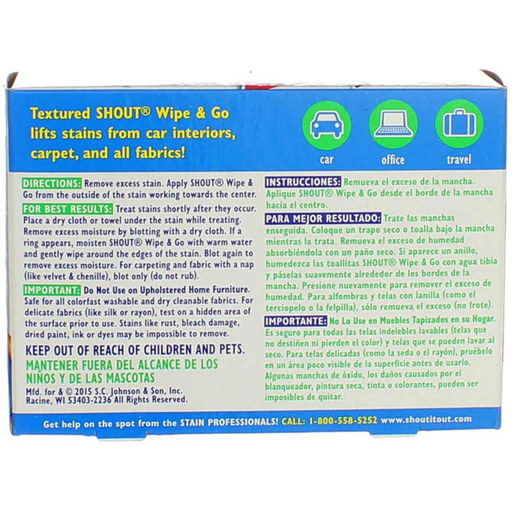 Shout Wipe &amp; Go Instant Stain Remover - 12 CT