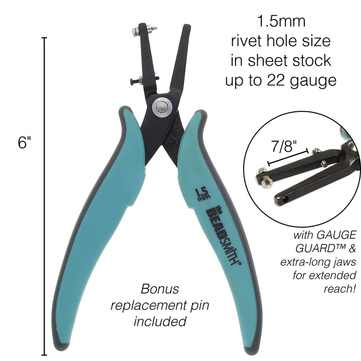 Beadsmith Metal Hole Punch Pliers W/Guage Guard-1.5 mm (.0625-inch)
