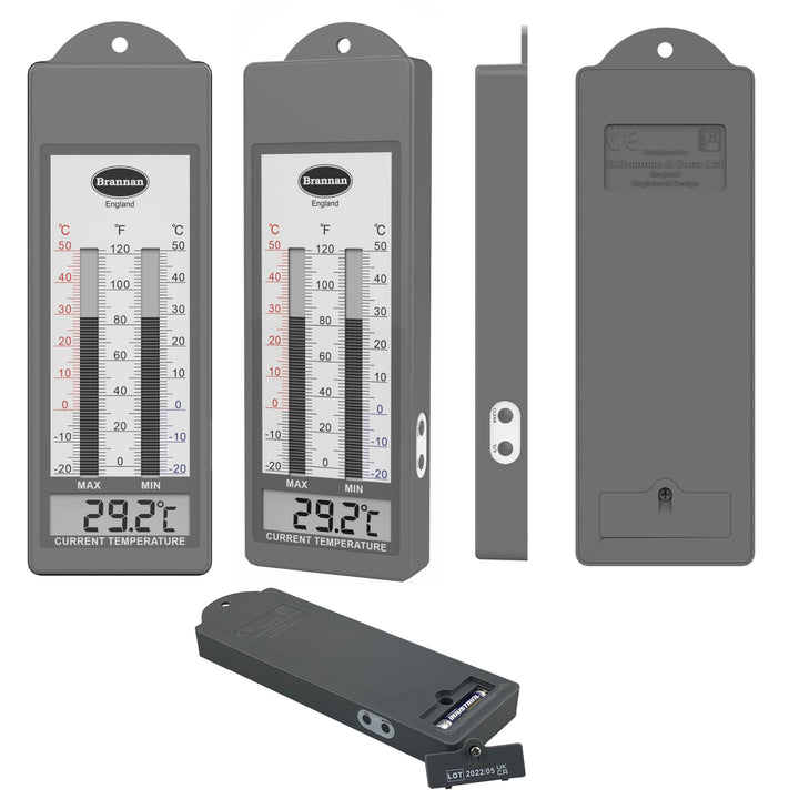 Waterproof Max Min Greenhouse Thermometer - Maximum Minimum Recording Thermometer Greenhouse Garden Outdoor Indoor