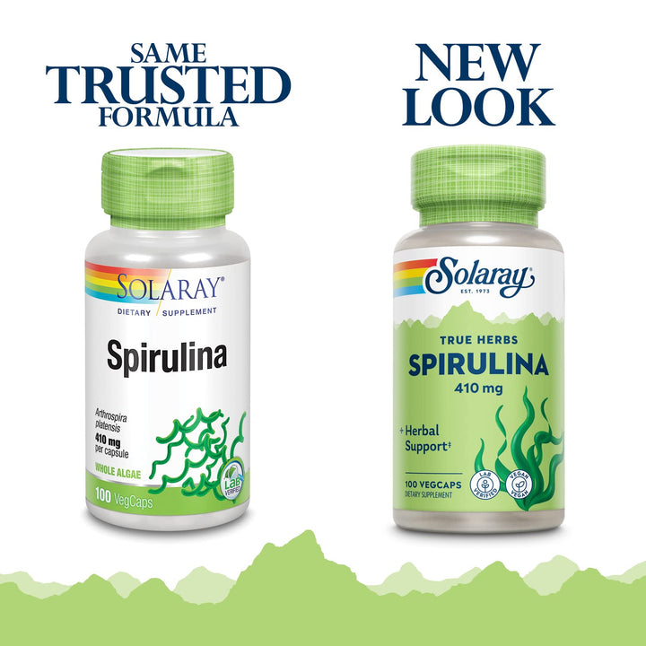 SOLARAY Spirulina 410mg | Algae Superfood Supports Ener
