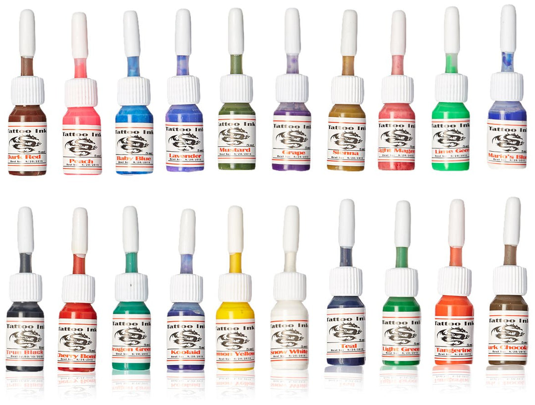 OTW-C020 Premium Tattoo Ink Set, 20 Color, 5 ml Each