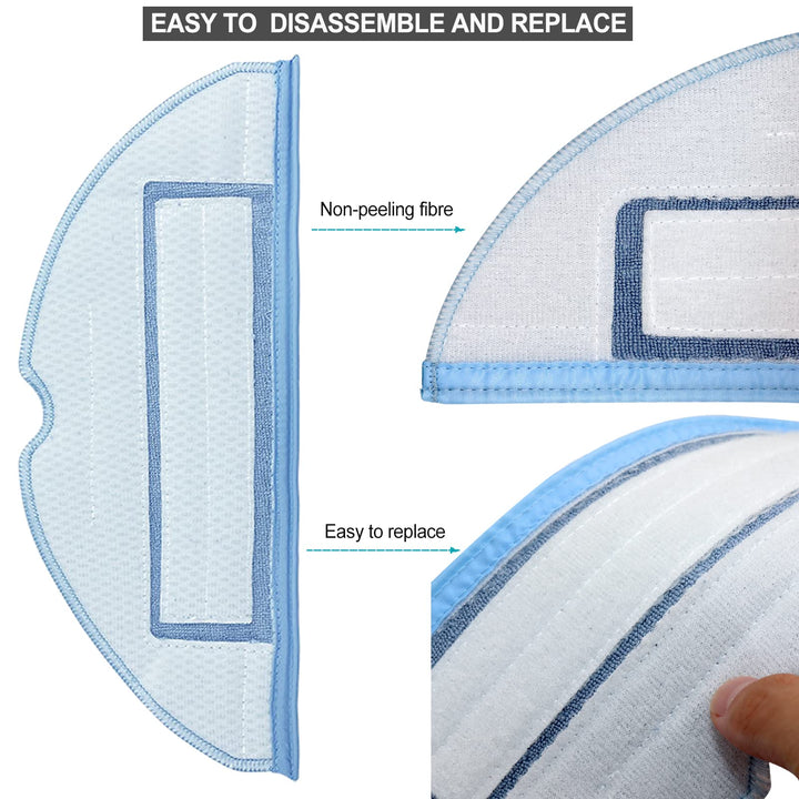 5PCS Mop Cloth Pad for Xiaomi Roborock S8 / S7 T7S T7s Plus Reusable Hard Floor Cloth Wet Replacement Microfiber Soft Pad Accessories