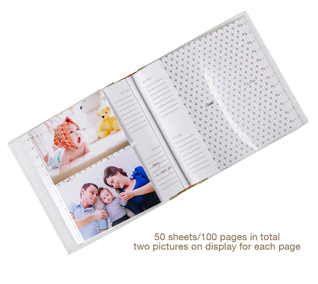 Memo Photo Album 4x6 200 Photos, Family Baby Kids Cute Photo Album with Writing Space