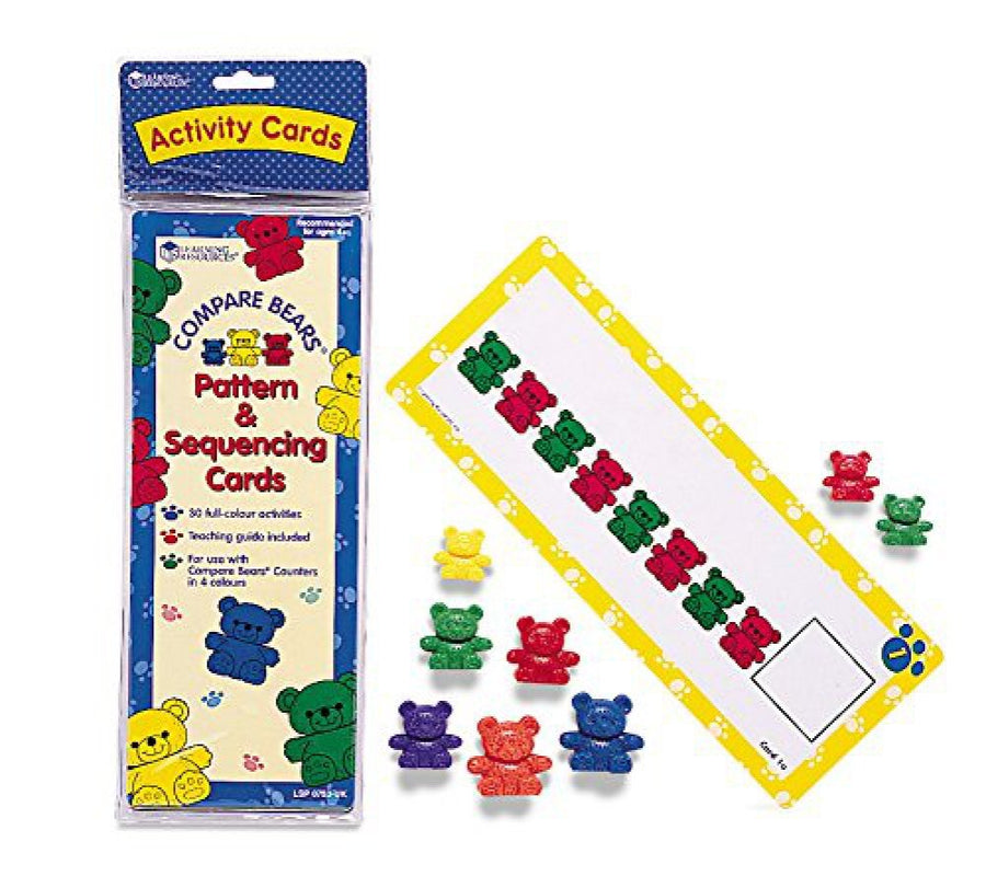 Three Bear Family Pattern Cards, Homeschool, Early Math Skill Learning, Bears Not Included, Ages 3+