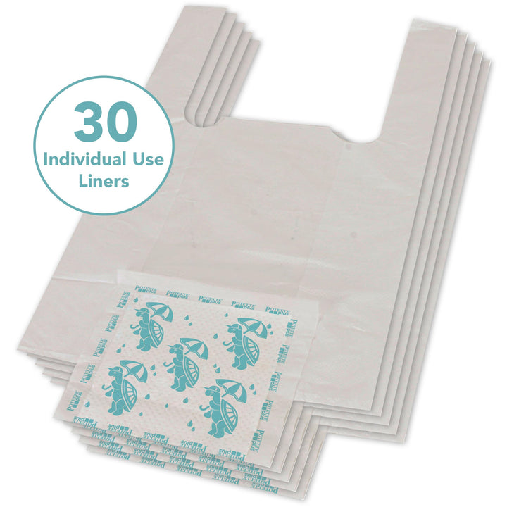 Potette Plus Potty Seat Liners - Disposable, Leakproof Liners for Travel Potty Seat - Fragranced to Absorb Odor - 30 Count