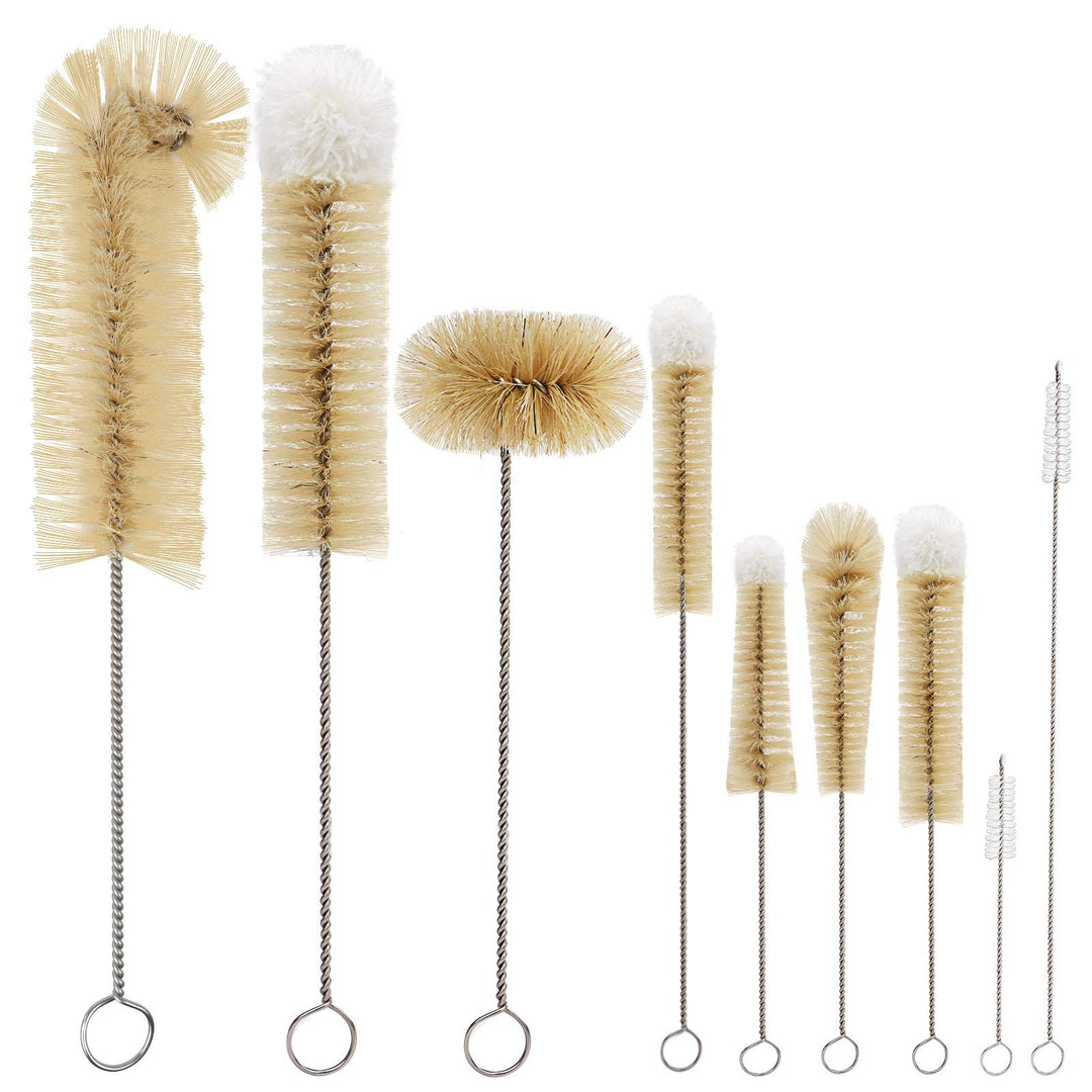 9 Pieces Bottle Brush Set - Long Water Bottle and Straw Brush Cleaner BPA Free Bottle Cleaner Brush for Straws Baby Bottle Pipes Coffee Grinder Teapot Narrow Neck Wide Mouth Water Bottles
