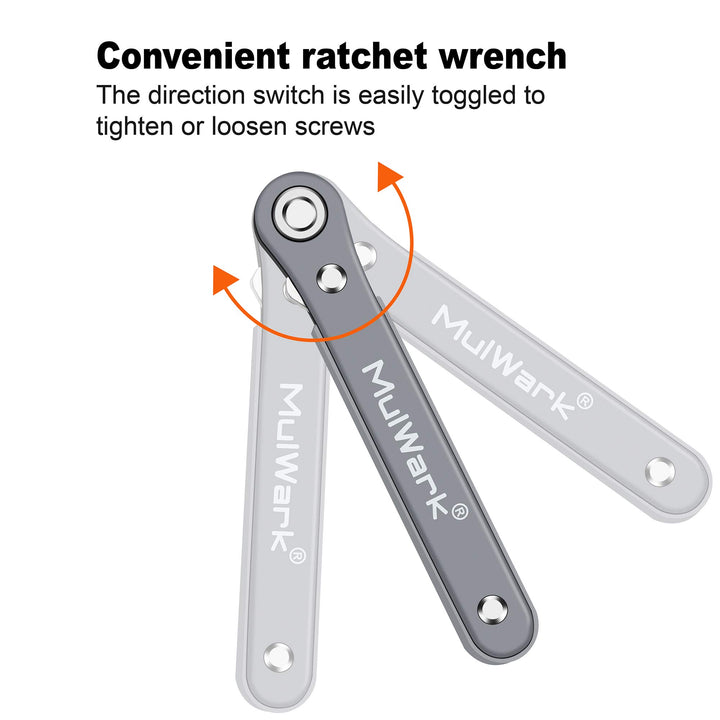 11pc Right Angle Screwdriver 1/4 Mini Ratchet Wrench Close Quarters Pocket Screwdriver Set with High Torque &amp; Low Profile- EDC Tool with 90 Degree Mini Offset Reversible Drive Handle