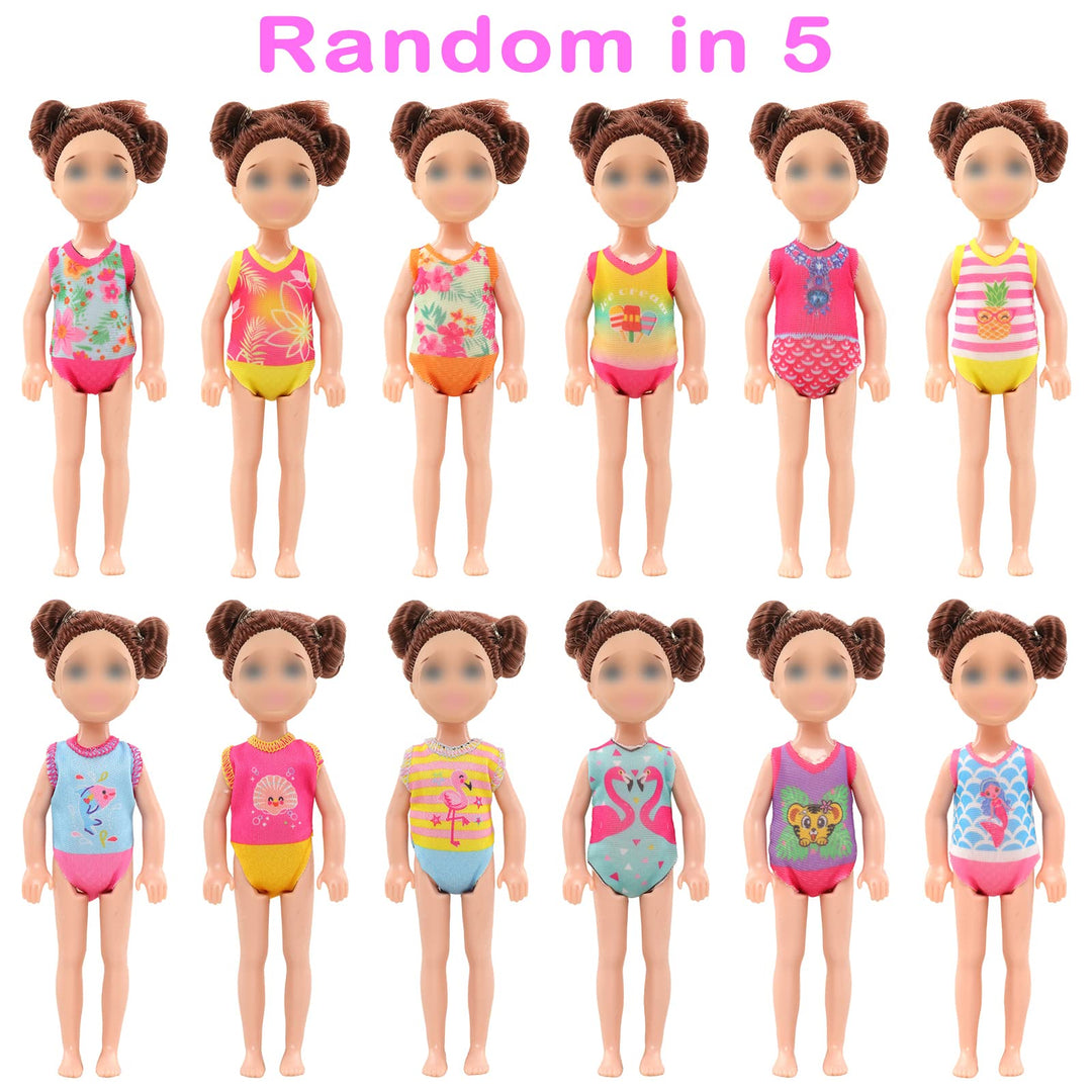 15 Set 5.3 Inch Doll Clothes 5 Outfit 5 Dresses 5 Swimsuits for 4-6 Inch Girl Doll Clothes Dress