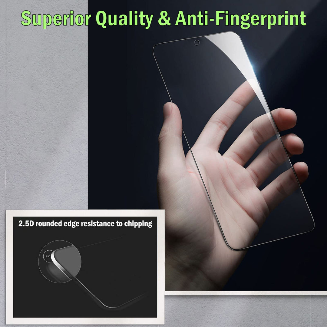 3 Pack Screen Protector Compatible for Samsung Galaxy A53 5G with 3 Pack Camera Lens Protector, Ultra HD Tempered Glass, 9H Hardness, Anti-Scratch, Easy Installation - Case Friendly