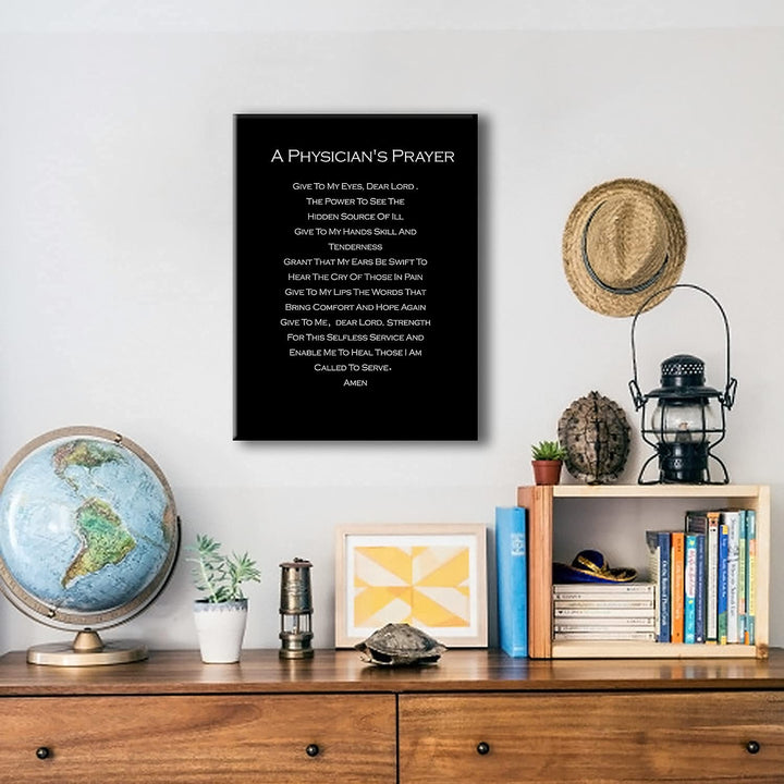 Doctor Physicians Gifts for Women Men, A Physician&#39;s Prayer Poster Canvas Wall Art Painting Ready to Hang for Home Office Decor Doctor Christian Gifts Graduation Gifts Easel &amp; Hanging Hook