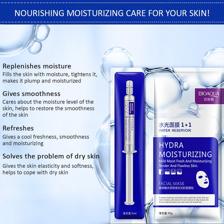 hyaluronic acid moisturizing essence + facial mask sheet masks beauty skin care face mask set hydra moisture