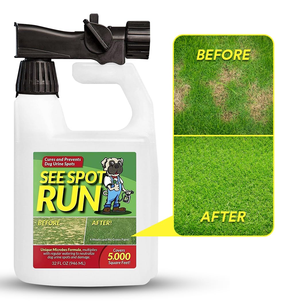 Eliminate Yellow Spots On Your Lawn Caused by Dog Urine | All-Natural, Safe for Pets and Humans | Made in The USA | Ready-to-Mix Gallon (32 oz)