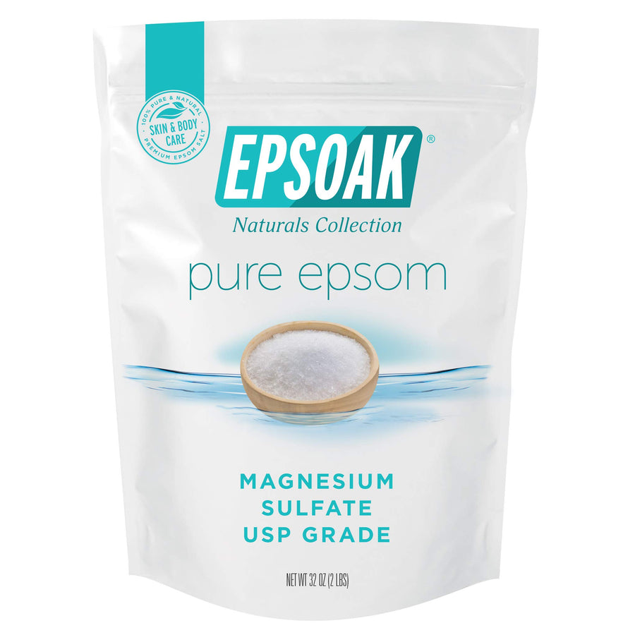 Epsom Salt 2 lb. Magnesium Sulfate USP. (Qty. 1 x 2lb. Bags) Resealable Epsom Salt Bulk Bags Unscented, Made in The USA, Cruelty-Free Certified