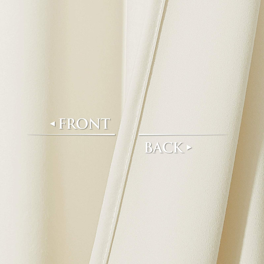 StangH Ivory White Velvet Curtains - Rod Pocket Bedroom