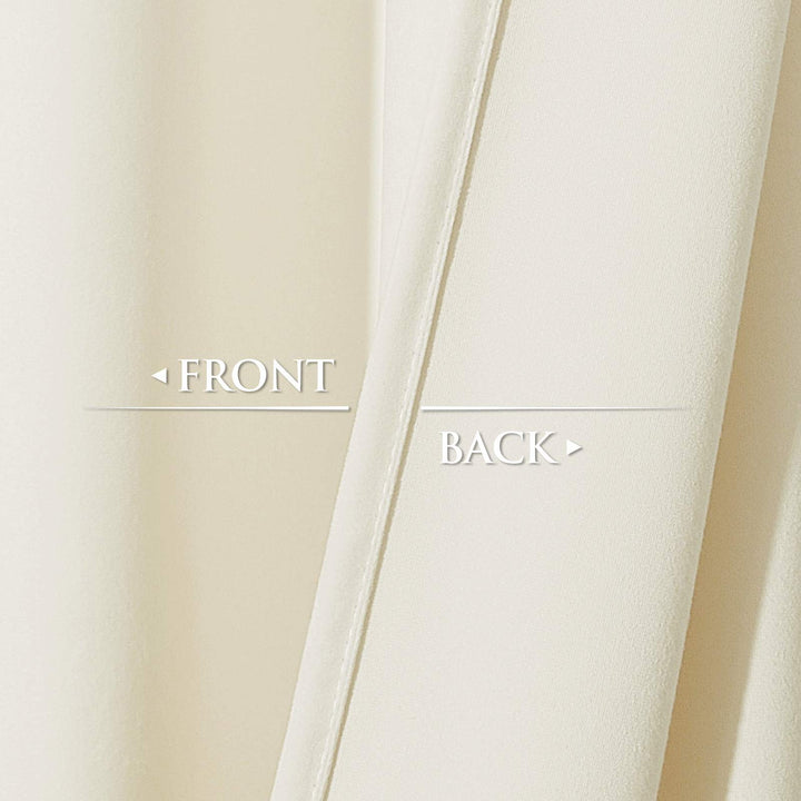 StangH Ivory White Velvet Curtains - Rod Pocket Bedroom