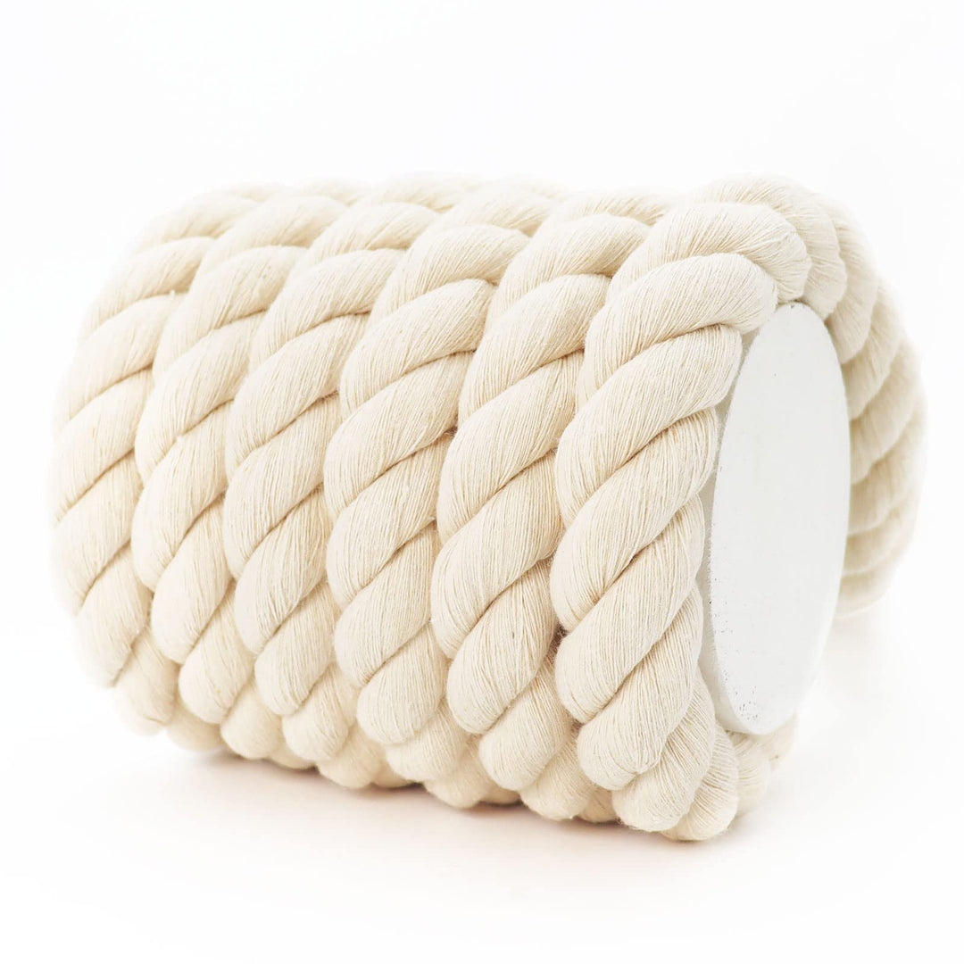 SINYLOO Brown Cotton Rope 1 inch Thick Craft Rope 50 fe