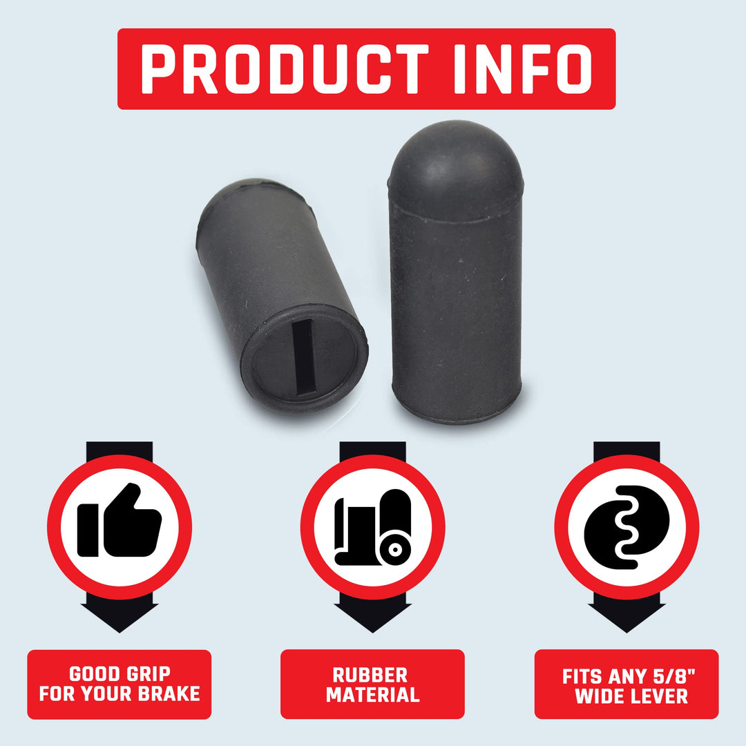 AlveyTech Black Rubber Tips for 5/8 Flat Invacare Style