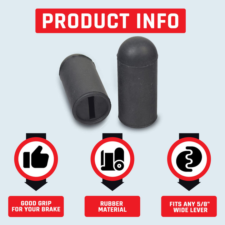AlveyTech Black Rubber Tips for 5/8 Flat Invacare Style