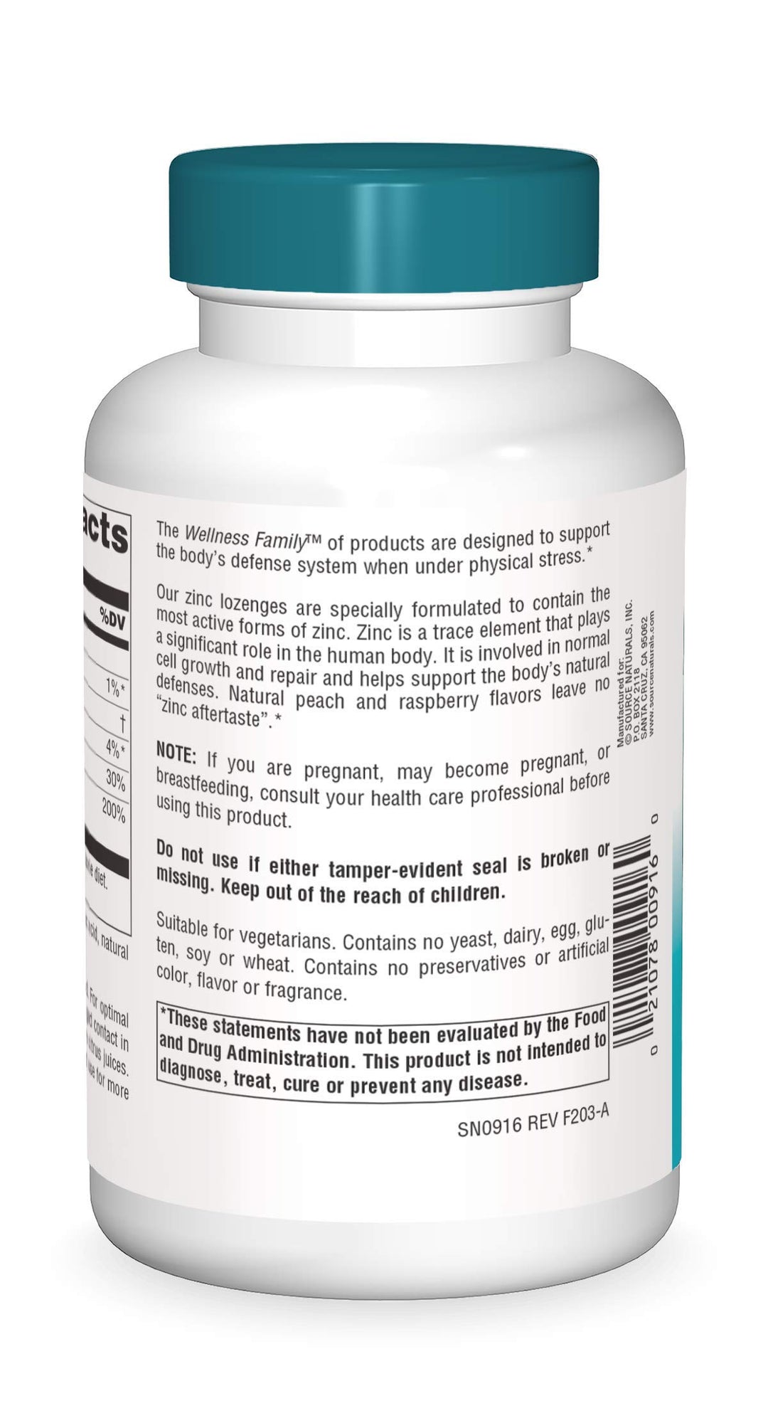 Source Naturals Wellness Zinc Lozenges, Peach-Raspberry