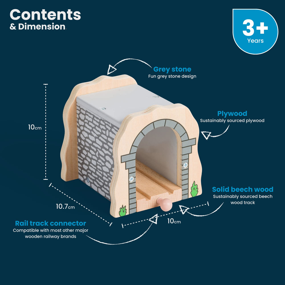 Grey Stone Tunnel - Other Major Wooden Rail Brands are Compatible