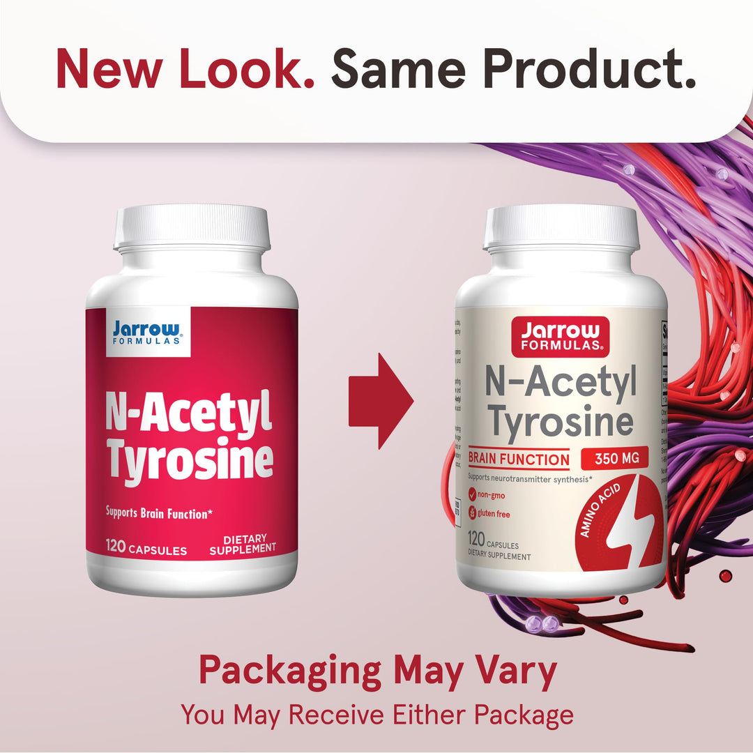 N-Acetyl Tyrosine 350 mg, Brain Support Supplement, Dietary Supplement, Contains Vitamin B6 for Amino Acid Metabolism, 120 Capsules, 120 Day Supply