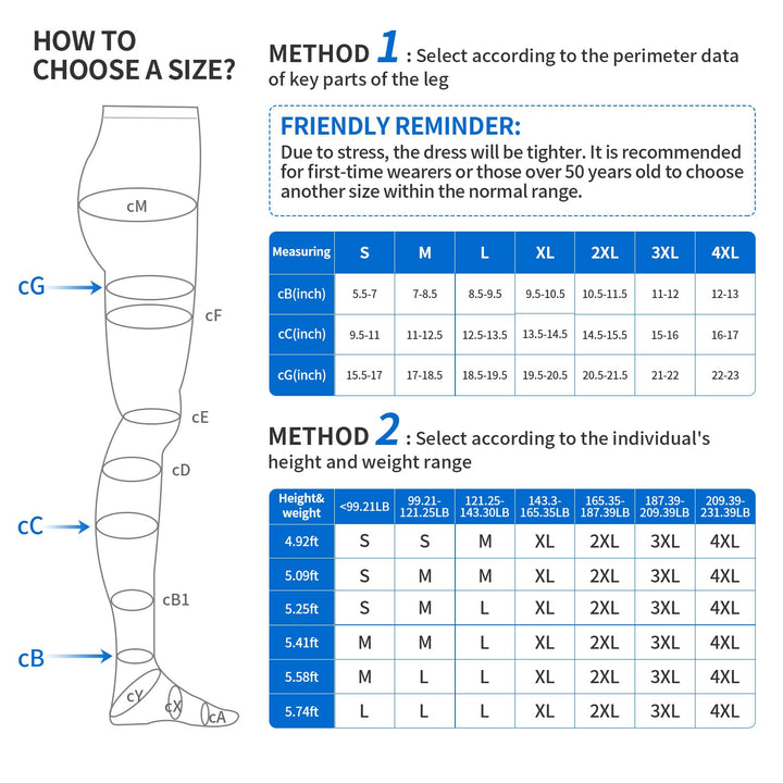 2 Pairs Compression Pantyhose for Women 20-30 mmhg Plus Size Stockings Support Hose