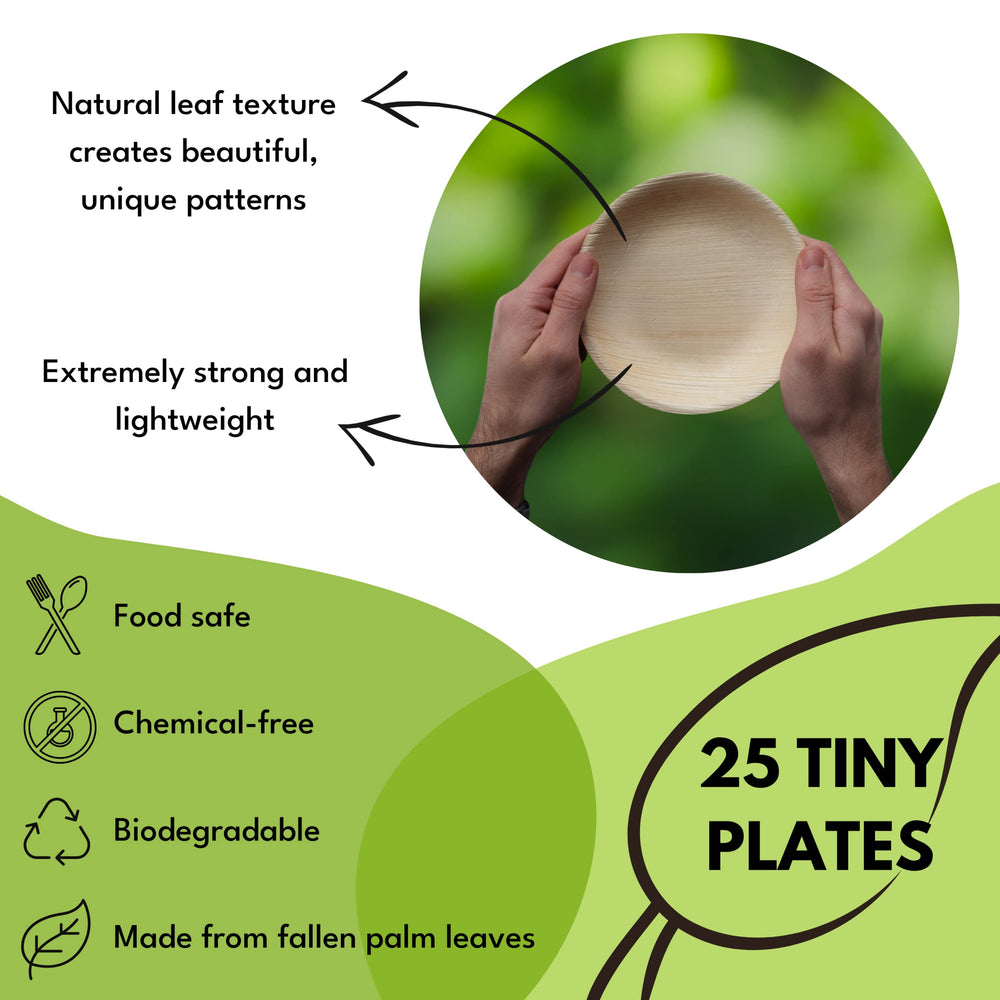 Naturally Chic 6 Round Disposable Palm Leaf Plates - 25