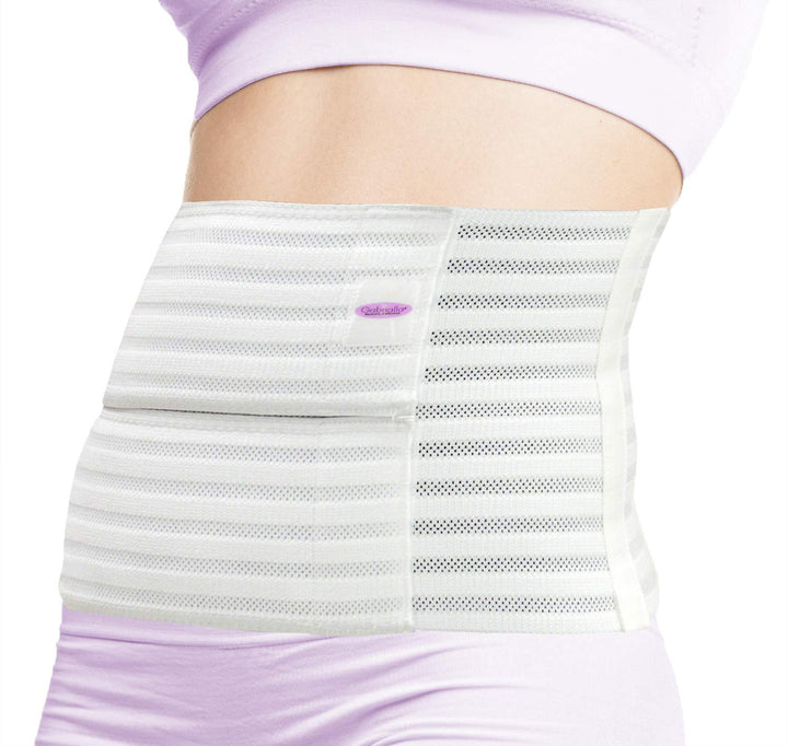Gabrialla Breathable Abdominal Support Binder - Elastic Belly Wrap 9 Inch wide: AB-309(W), X-Large, White