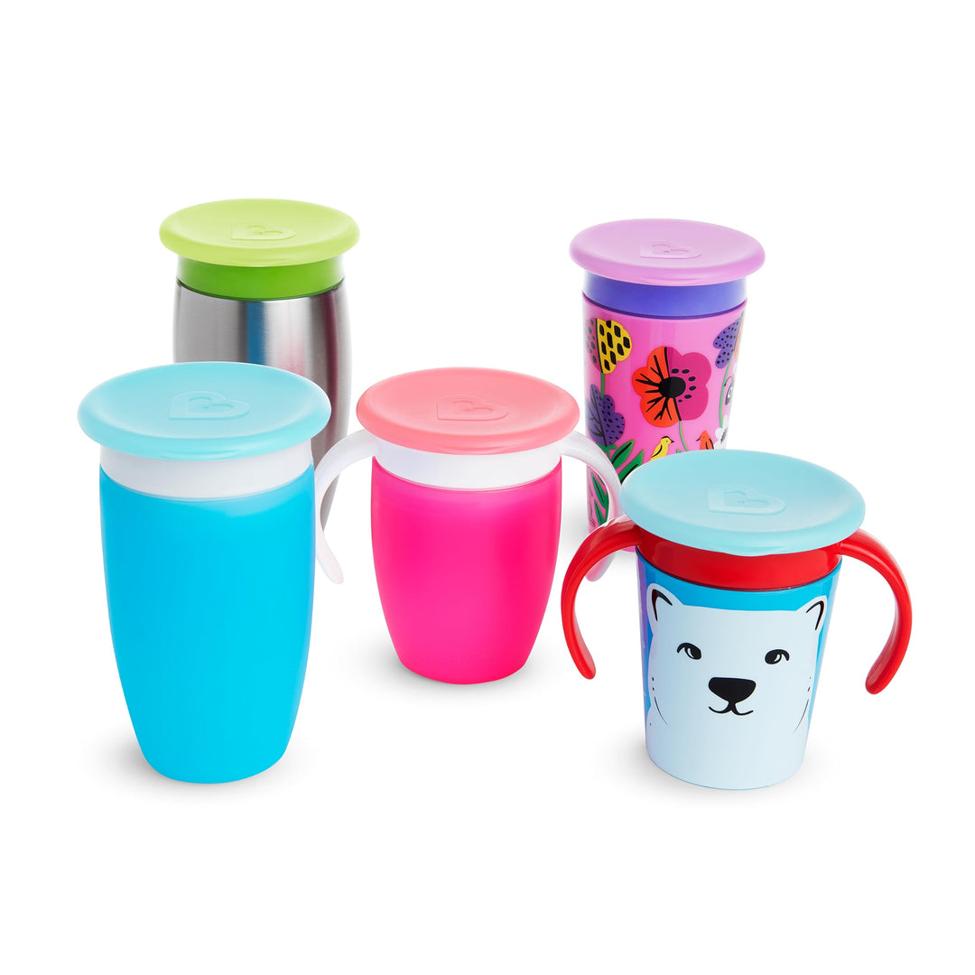 Munchkin® Miracle® 360 Sippy Cup Lids, 4 Count, Pink/Blue/Green/Purple