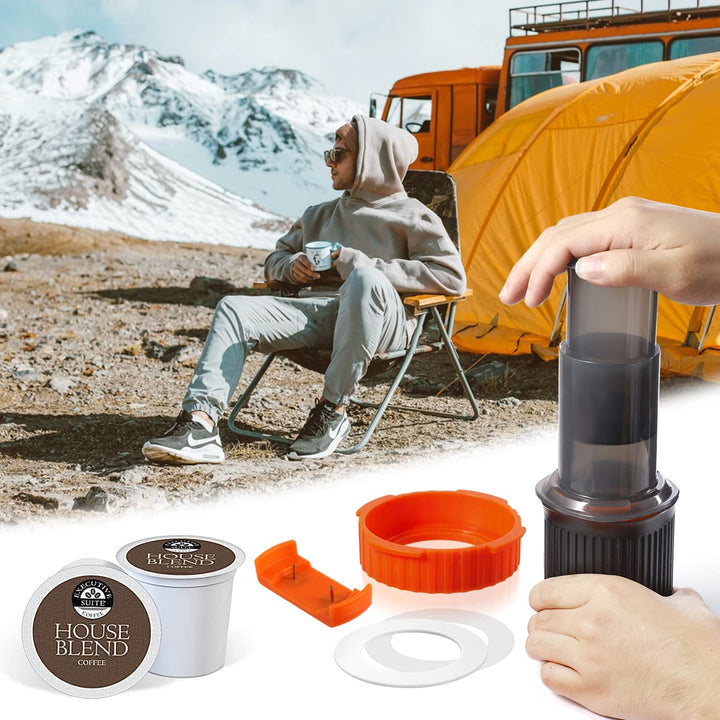 Coffee Pod Adapter Compatible with Aeropress Coffee Maker, Make Outdoor Coffee K Cups Tea Pod Compatible with Aeropress Espresso Maker and Aeropress Go Travel Coffee Maker