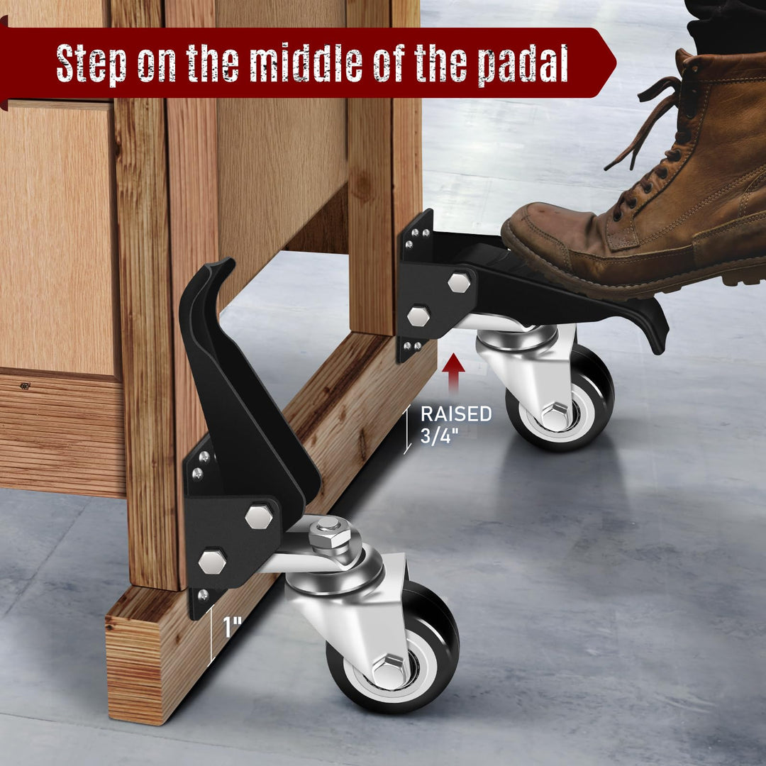 SPACECARE Workbench Casters Heavy Duty Retractable Cast