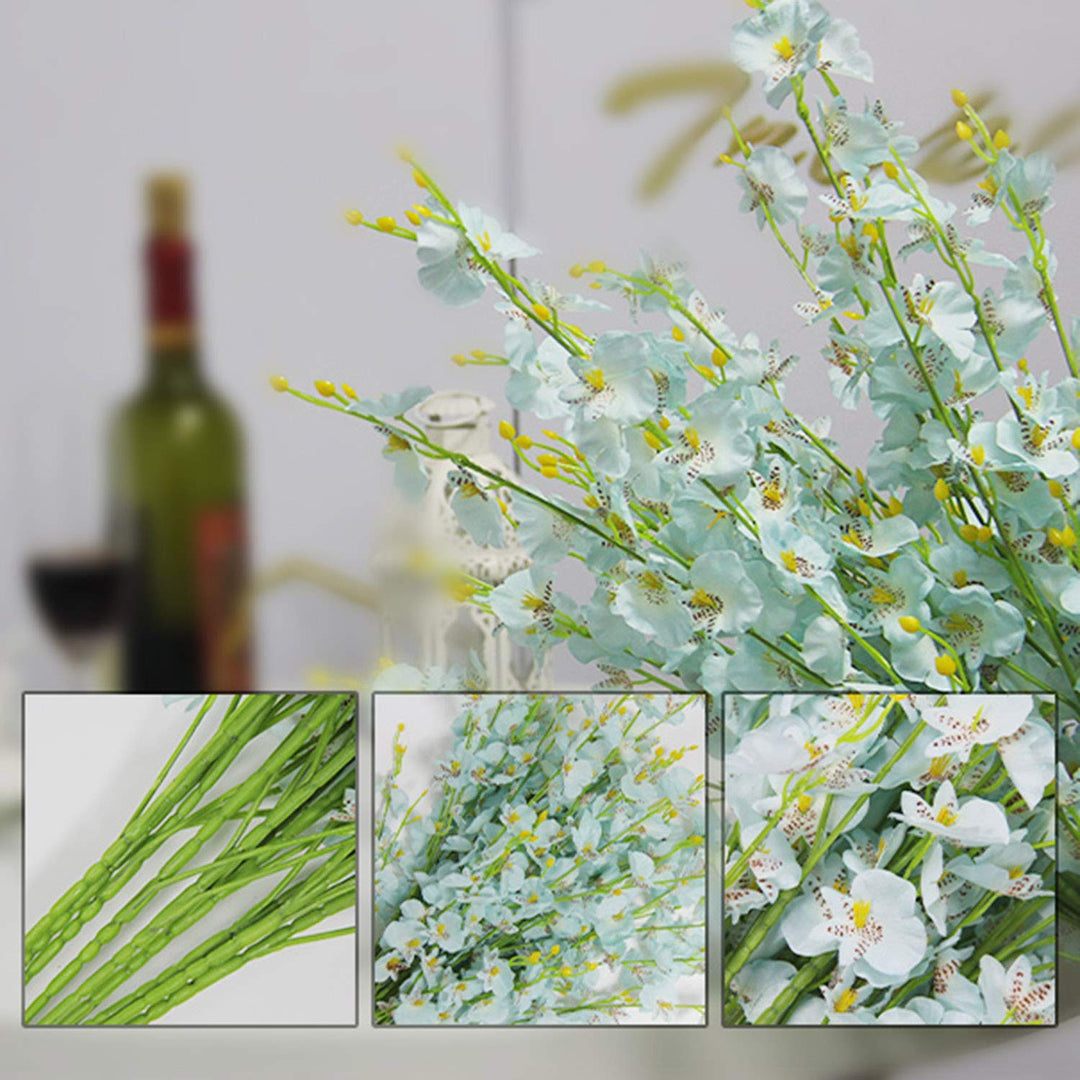 Blue Artificial Orchids Faux Flowers - 10 pcs 37.5 Inches Real Touch Fake Artificial Flowers for Wedding Home Office Party Hotel Yard Decoration (Blue, 10)