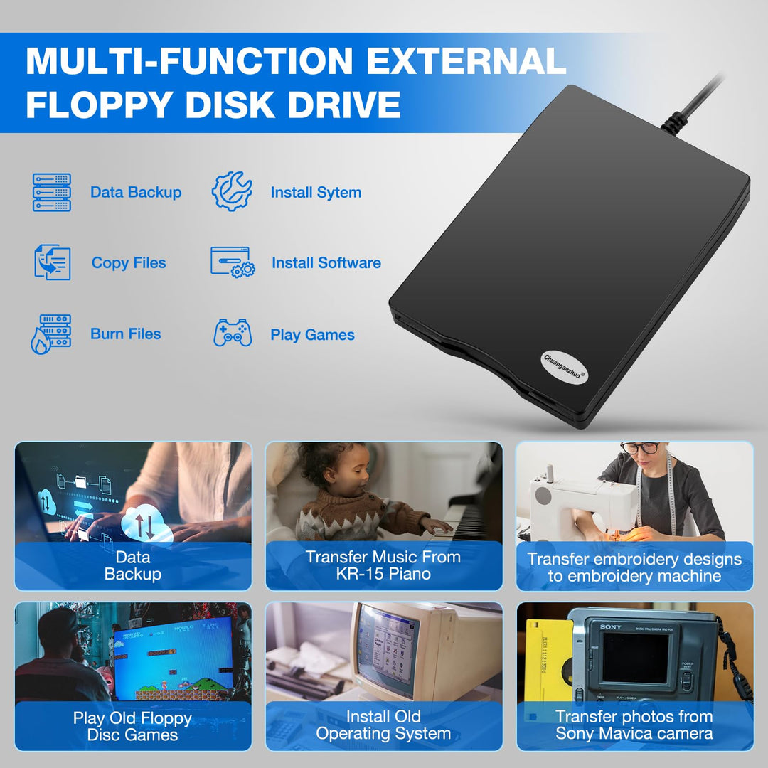 Floppy Disk Reader, 3.5 inch External USB Type C Floppy Disk Drive for PC, Laptop and Desktop Compatible with Windows 11/10/8/7/2000/XP, Black, Frosted Texture