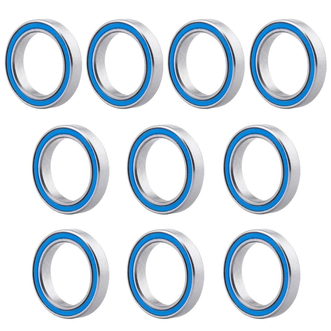RC Ball Bearings 10-Pack Bearing Steel and Double Rubber Sealed Miniature Deep Groove Ball Bearings (15x21x4mm)