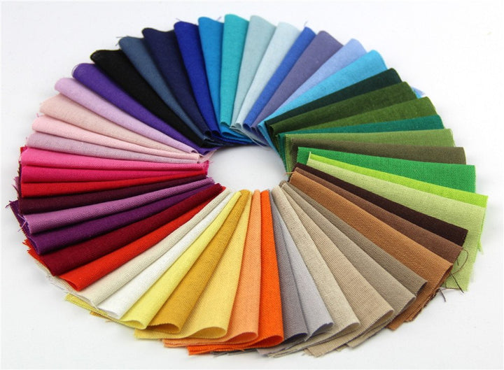 50 Different Color Pieces Linen Fabric Solid Color Bundle Patchwork Squares Of 1010cm