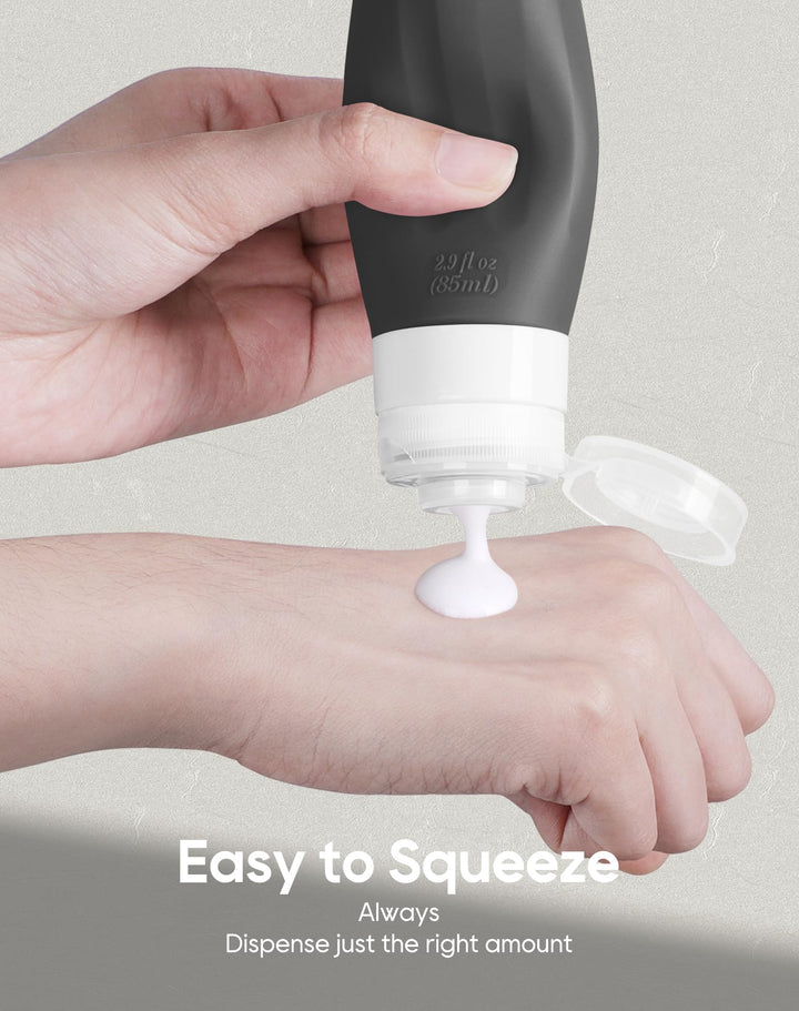 16 Pack Silicone Travel Bottles Set for Toiletries TSA Approved Travel Containers Leakproof Squeezable Refillable Accessories 2oz 3oz for Shampoo Conditioner Lotion Liquids (BPA Free)