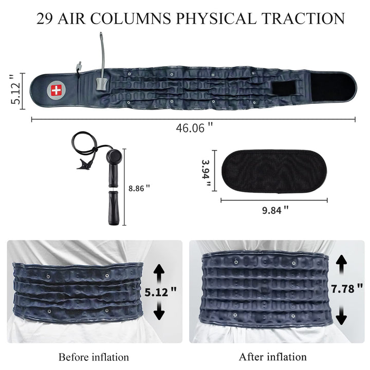 Decompression Back Belt, for Lower Back Pain Relief Lumbar Decompression Belt, Men and Women Lumbar Traction Device (29-49 inch Waists)